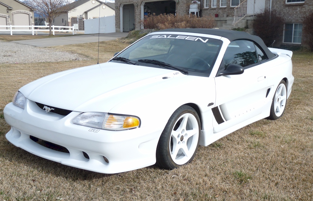 Crystal White 1998 Saleen S281 Ford Mustang Convertible