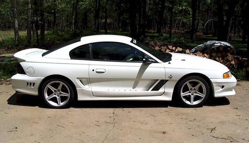 Crystal White 1998 Mustang Saleen S-281 Coupe
