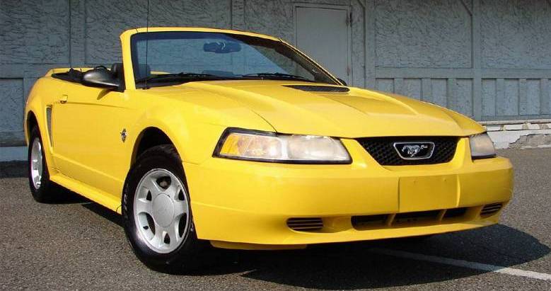 1999 Chrome Yellow Mustang Convertible right front