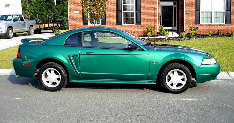 Electric green ford mustang