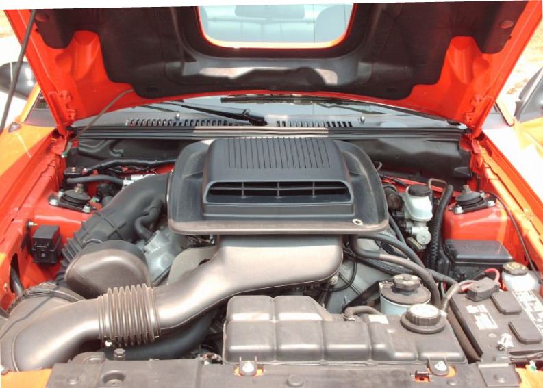 2004 Competition Orange Mustang Mach-1 engine