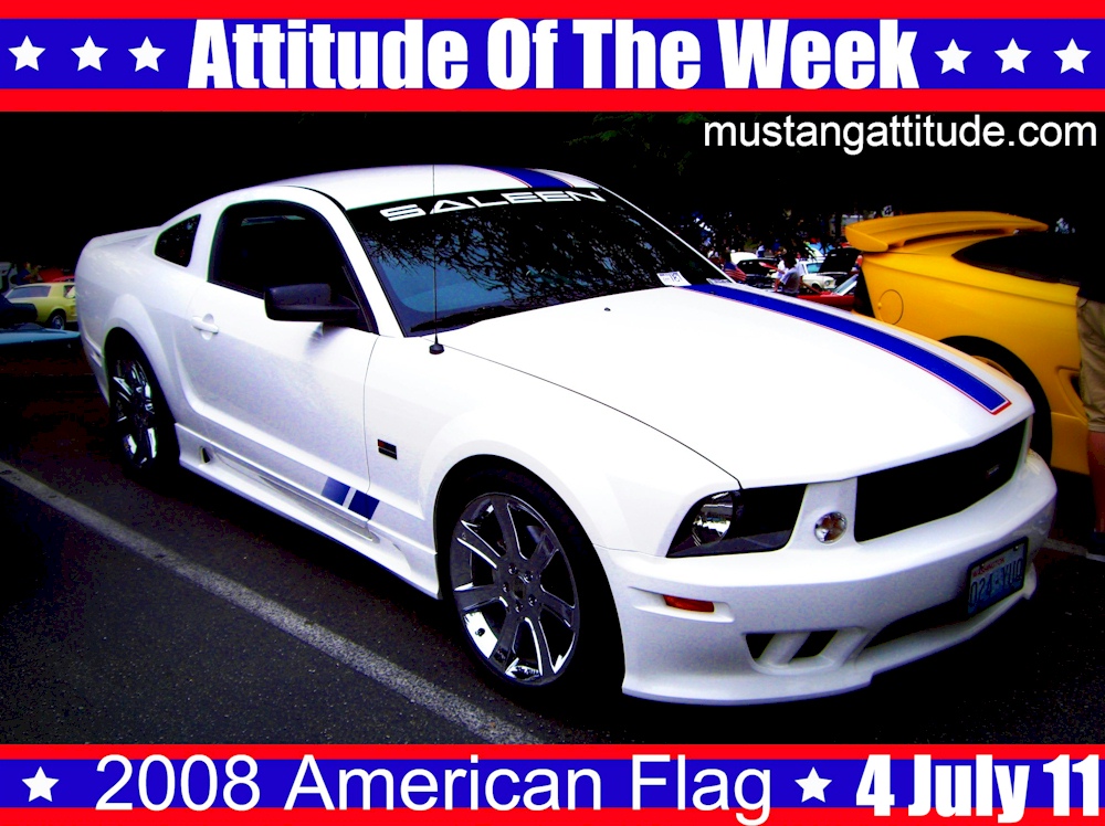 White 2008 American Flag Saleen