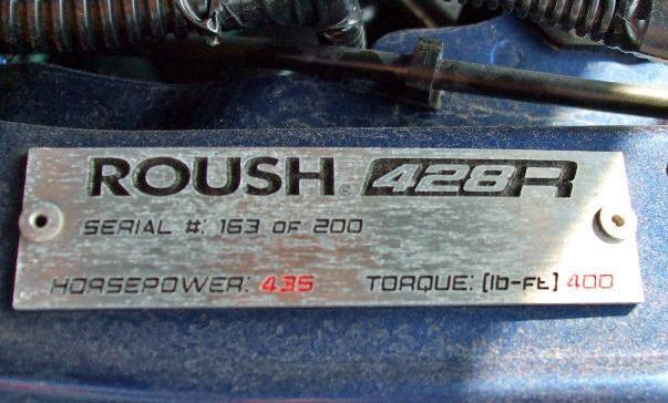 2008 Roush 428R Engine Badge