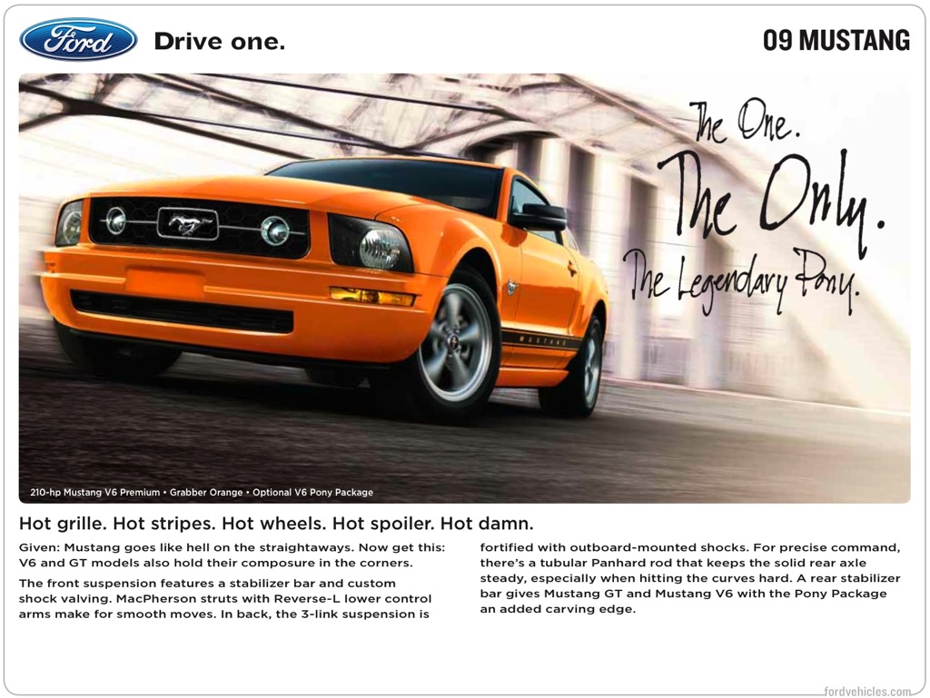 Ford 2009 Mustang Promotional Brochure