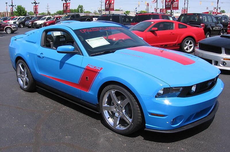 Grabber Blue with Red Stripes '10 Roush 427R Mustang Coupe