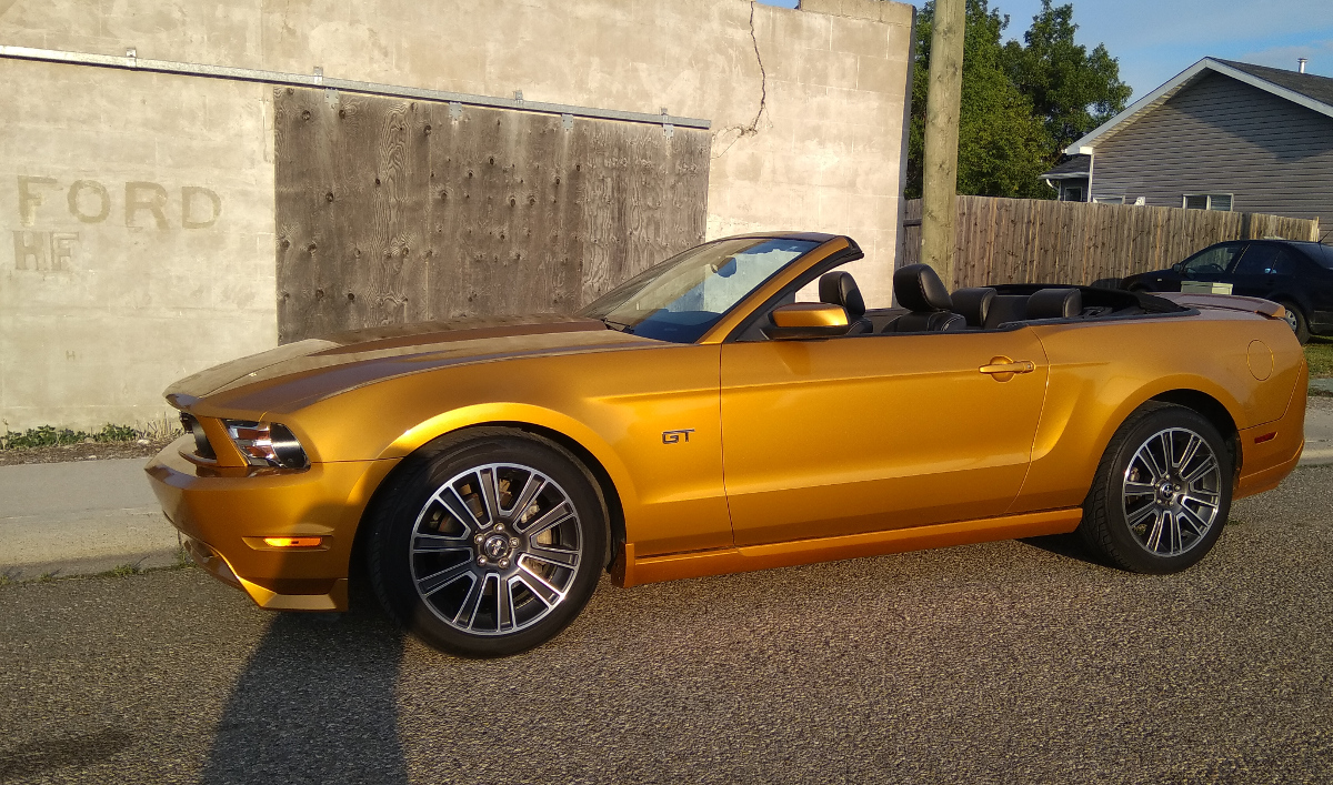Sunset Gold 2010 Mustang GT convertible