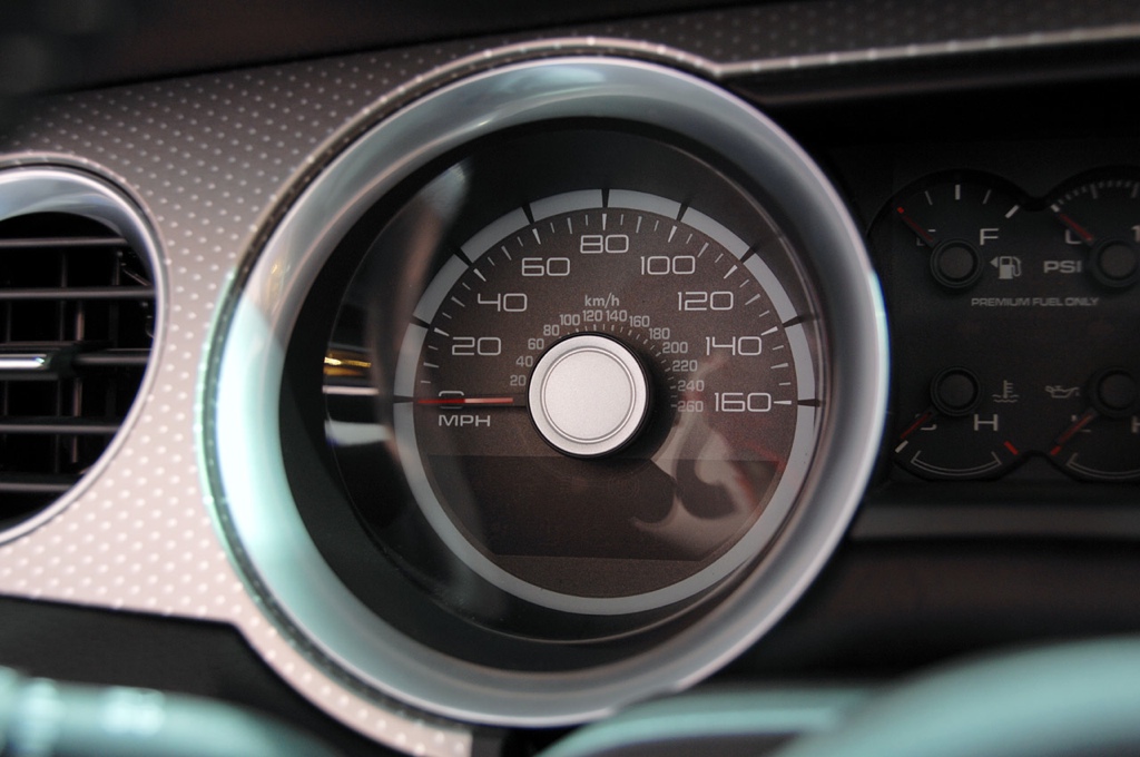 Speedometer 2010 Shelby GT500 with Red Stripe Convertible