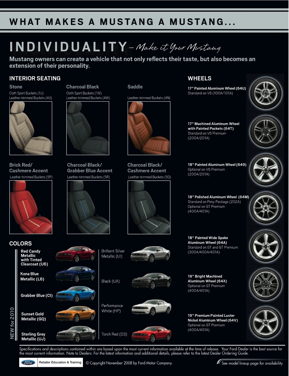 Ford First Look at the 2010 Mustang Promotional Booklet