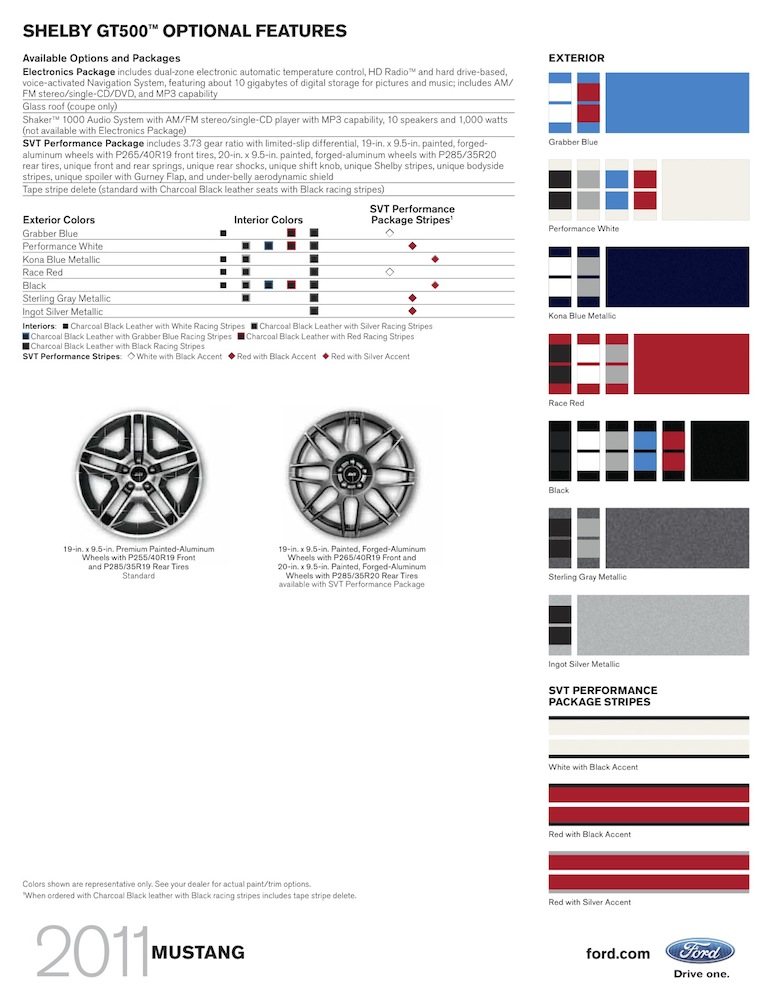 2011 Ford Mustang Sales Brochure