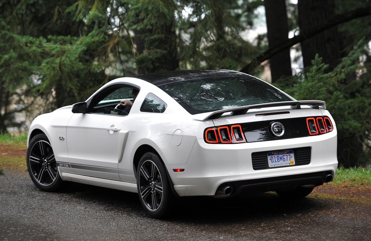 Performance White 2013 Mustang GT/CS rear view