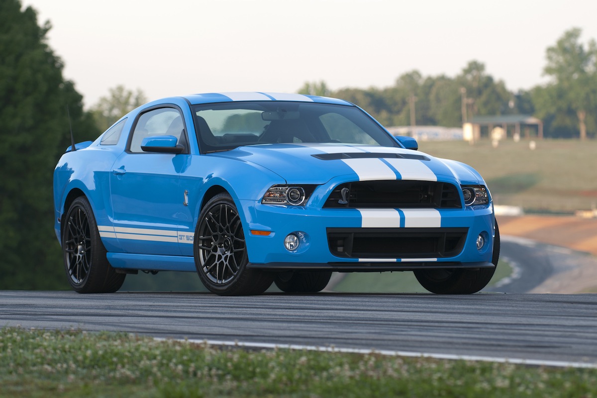 Ford shelby gt500 blue with white strips #4
