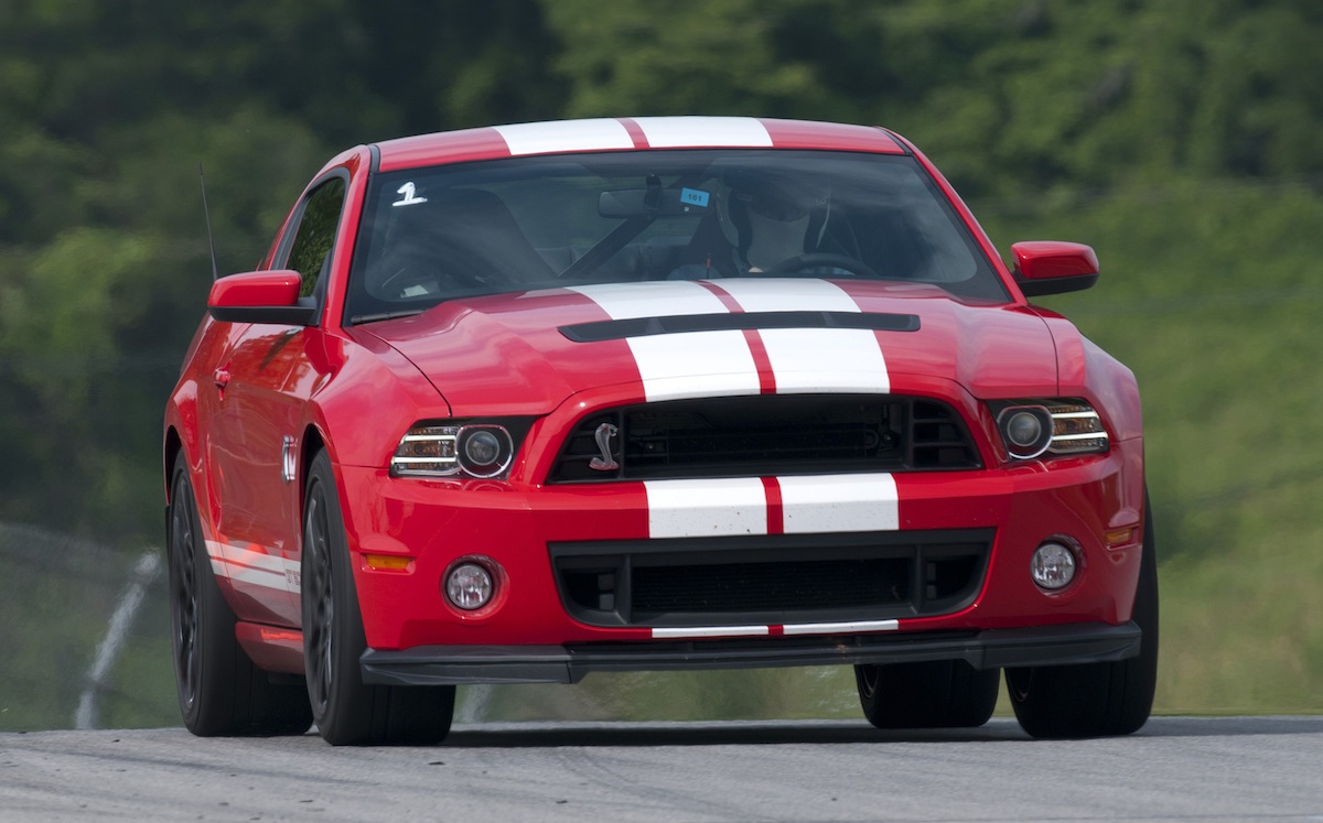 Race Red 2013 SVT Shelby GT500 Mustang coupe