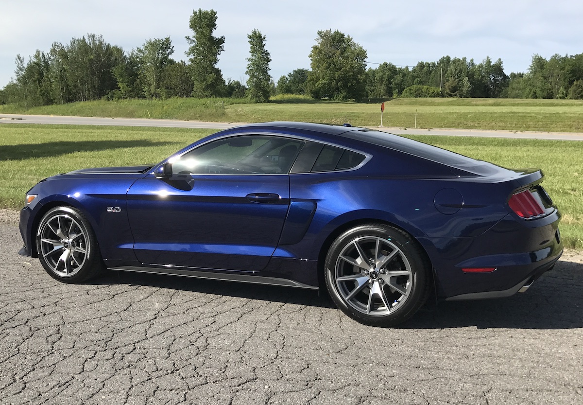 Rear left view 2015 50th Anniversary Mustang