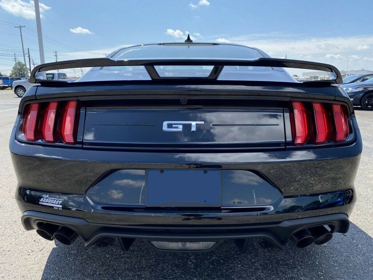 performance rear spoiler wing of the 2020 GT Performance Package
